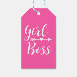 Moderne Pink Boho Girl Boss Geschenktasten Geschenkanhänger