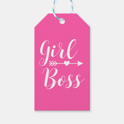 Moderne Pink Boho Girl Boss Geschenktasten Geschenkanhänger (Vorderseite)