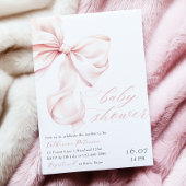 Moderne Pink Bow Baby Dusche Einladung