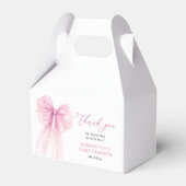 Moderne Pink Bow Baby Dusche Vielen Dank Geschenkschachtel (Vorderseite)
