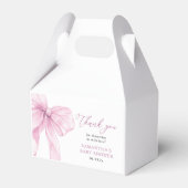 Moderne Pink Bow Baby Dusche Vielen Dank Geschenkschachtel (Vorderseite)