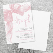 Moderne Pink Bow Babydusche Einladung