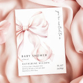 Moderne Pink Bow Babydusche Einladung