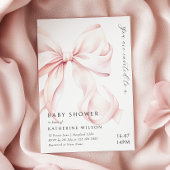 Moderne Pink Bow Babydusche Einladung