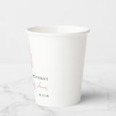 Moderne Pink Bow Babydusche Pappbecher (Links)