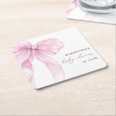 Moderne Pink Bow Babydusche Rechteckiger Pappuntersetzer (angewinkelt)