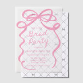 Moderne Pink Bow Foto Graduation Party Pergament Einladungen (Versetzt (Einladung))