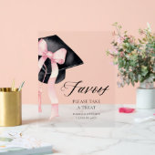 Moderne Pink Bow Gradation Cap Graduate Favoriten Acrylschild (Hochzeit)