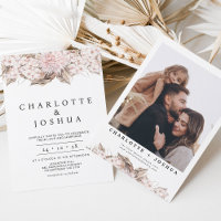 Moderne Pink Brown Boho Blumenhochzeit