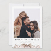 Moderne Pink Brown Boho Blumenhochzeit Einladung (Rückseite)