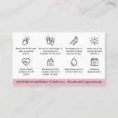 Moderne Pink Brows Aftercare PMU Brow Instruktione Visitenkarte (Rückseite)