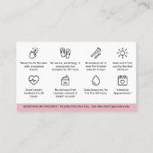 Moderne Pink Brows Aftercare PMU Brow Instruktione Visitenkarte (Rückseite)