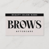 Moderne Pink Brows Aftercare PMU Brow Instruktione Visitenkarte (Vorderseite)