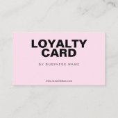 Moderne Pink Business Discount Loyalty Card Treuekarte (Rückseite)