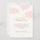 Moderne Pink Cloud Nine Girl Baby Dusche Dankeskarte (Vorderseite)