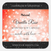 Moderne Pink Coral Glitzer Packing Labels Quadratischer Aufkleber (Vorderseite)