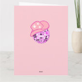 Moderne Pink Disco Ball Cowgirl Hat Boost Birthday Karte (Rückseite)