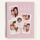Moderne Pink „Fa La La“ Multi-Foto Notizblock (Vorderseite)