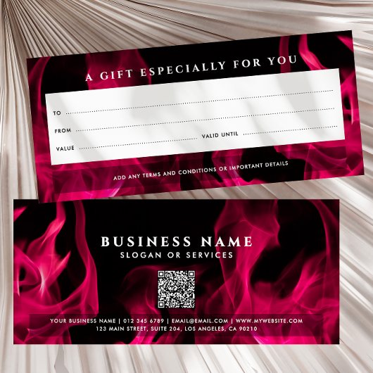 Moderne Pink Flames QR-Code-Geschenkkarte