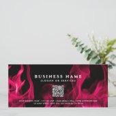 Moderne Pink Flames QR-Code-Geschenkkarte (Stehend Vorderseite)