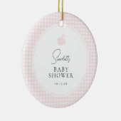 Moderne Pink Gingham Swan Baby Dusche Keramik Ornament (Rechts)