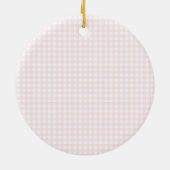 Moderne Pink Gingham Swan Baby Dusche Keramik Ornament (Hinten)