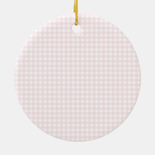 Moderne Pink Gingham Swan Baby Dusche Keramik Ornament (Hinten)