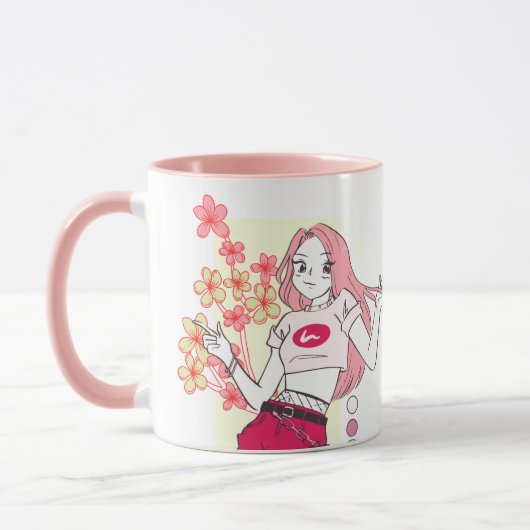Moderne Pink Girl Boss Tasse (Links)