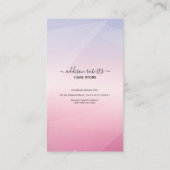 Moderne Pink Girl Gradient Cake Care Business Card Visitenkarte (Rückseite)