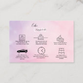 Moderne Pink Girly Gradient Cake Care Pflege Visitenkarte (Vorderseite)