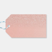 Moderne Pink Glitter funkelt Monogramm Name Geschenkanhänger (Rückseite Horizontal)