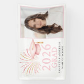 Moderne Pink Gold 2026 Abschluss Banner (Vertikal)