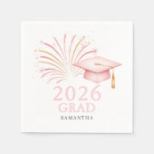 Moderne Pink Gold 2026 Abschluss Serviette (Vorderseite)