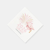 Moderne Pink Gold 2026 Abschluss Serviette (Ecke)