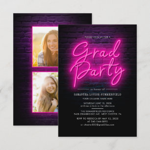Moderne Pink Grad 2025 Foto Graduation Party Einladung