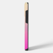 Moderne Pink-Gradient-Farbbblock-Name-Monogramm iPhone Hülle (Linke Seite)