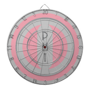 Moderne Pink-Graue Monogramm-Personalisierte Dart- Dartscheibe