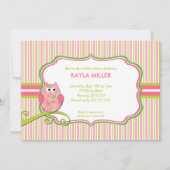 Moderne Pink & Green Paisley Babydusche Einladung (Vorderseite)