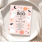 Moderne Pink Halloween Little Boo Baby Dusche Einladung