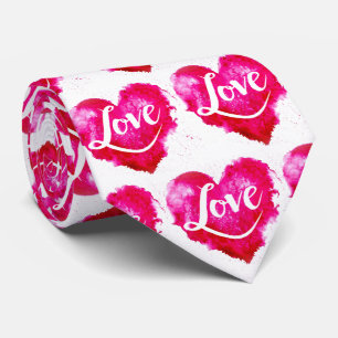 Moderne Pink Heart & Love-Typografie Krawatte