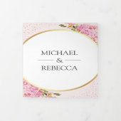 Moderne Pink Hydrangea Blumenzellenfotografie Hoch Dreifach Gefaltete Einladung (Cover)