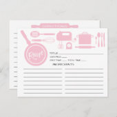 Moderne Pink Kitchen Utensipe Karte (Vorne/Hinten)