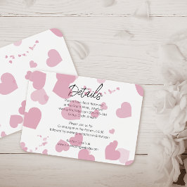 Moderne Pink Liebe Herz Hochzeitskarte