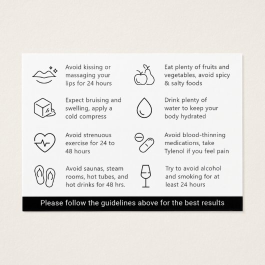 Moderne Pink Lip Filler Aftercare Instructions Car (Rückseite)