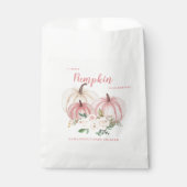 Moderne Pink Little Pumpkin Baby Dusche Geschenktütchen (Vorderseite)