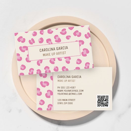 Moderne Pink Makeup Artist Business Card Visitenkarte