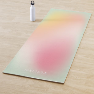 Moderne Pink Mint Pastel Ombre Gradient Fitness Yogamatte