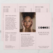 Moderne Pink Moon Phases Elegante Tri-fold Broschü (Vorne/Hinten)