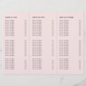 Moderne Pink Moon Phases Elegante Tri-fold Broschü (Rückseite)