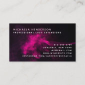 Moderne Pink Neon & Smoke Lashes/Eyelash Extension Visitenkarte (Rückseite)